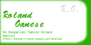 roland oancse business card